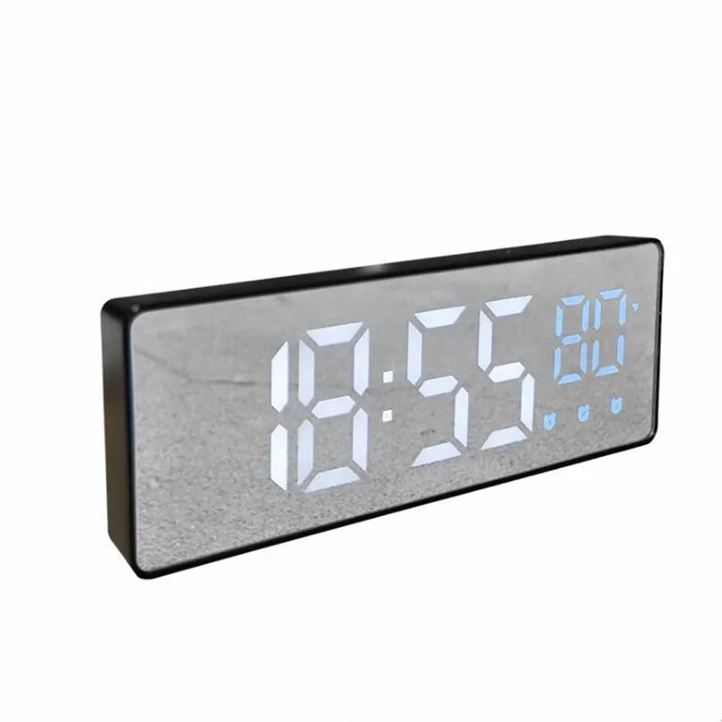 LED Digital Alarm Clock Temperature Date Display Snooze USB Desktop Mirror LED Clocks for Living Room Decoration