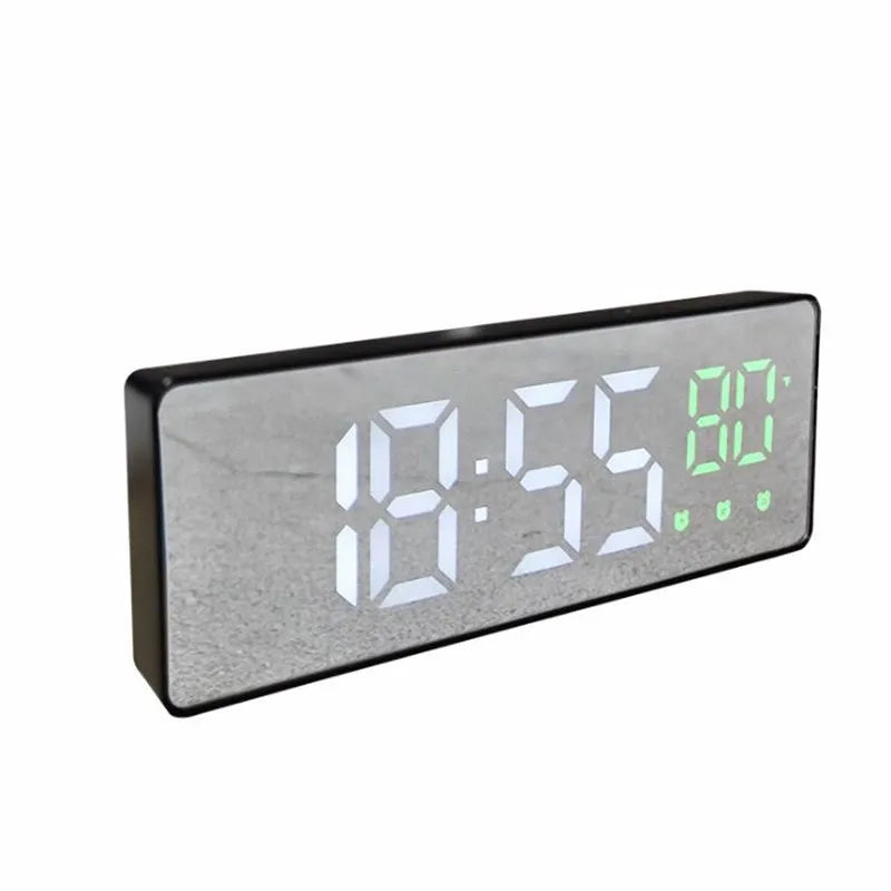 LED Digital Alarm Clock Temperature Date Display Snooze USB Desktop Mirror LED Clocks for Living Room Decoration