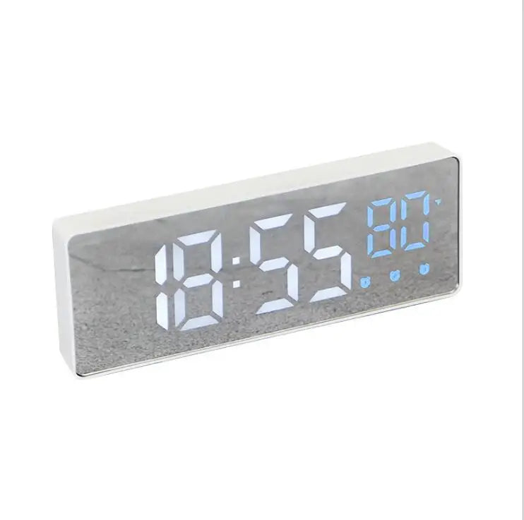 LED Digital Alarm Clock Temperature Date Display Snooze USB Desktop Mirror LED Clocks for Living Room Decoration