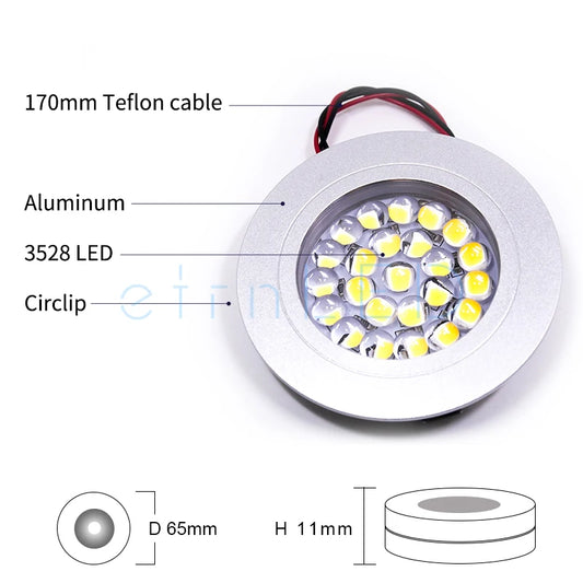 etrnLED Ceiling Led Spot Light Round Mini Focus 12V Ultra Thin Dimmable Built In Lamps Indoor Home Showcase Cabinet Downlight