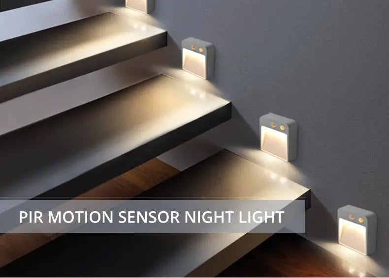 LED Night Light Wireless Detector AA battery powered Wall lamp PIR Motion Sensor night lamp Auto On/Off Cabinet Stairs Lighting