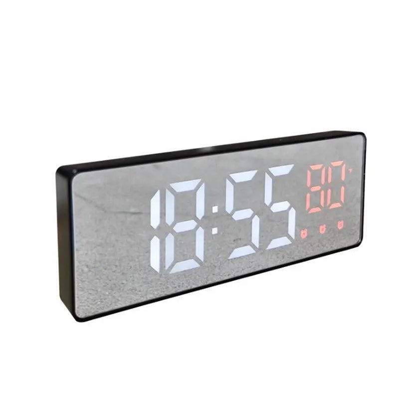 LED Digital Alarm Clock Temperature Date Display Snooze USB Desktop Mirror LED Clocks for Living Room Decoration