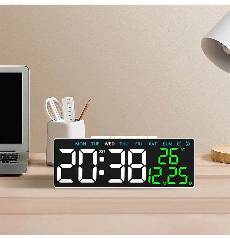Digital Led Alarm Clock Temperature Date and Week Display Table Clock Night Mode Brightness Adjustable Electronic Alarm Clocks