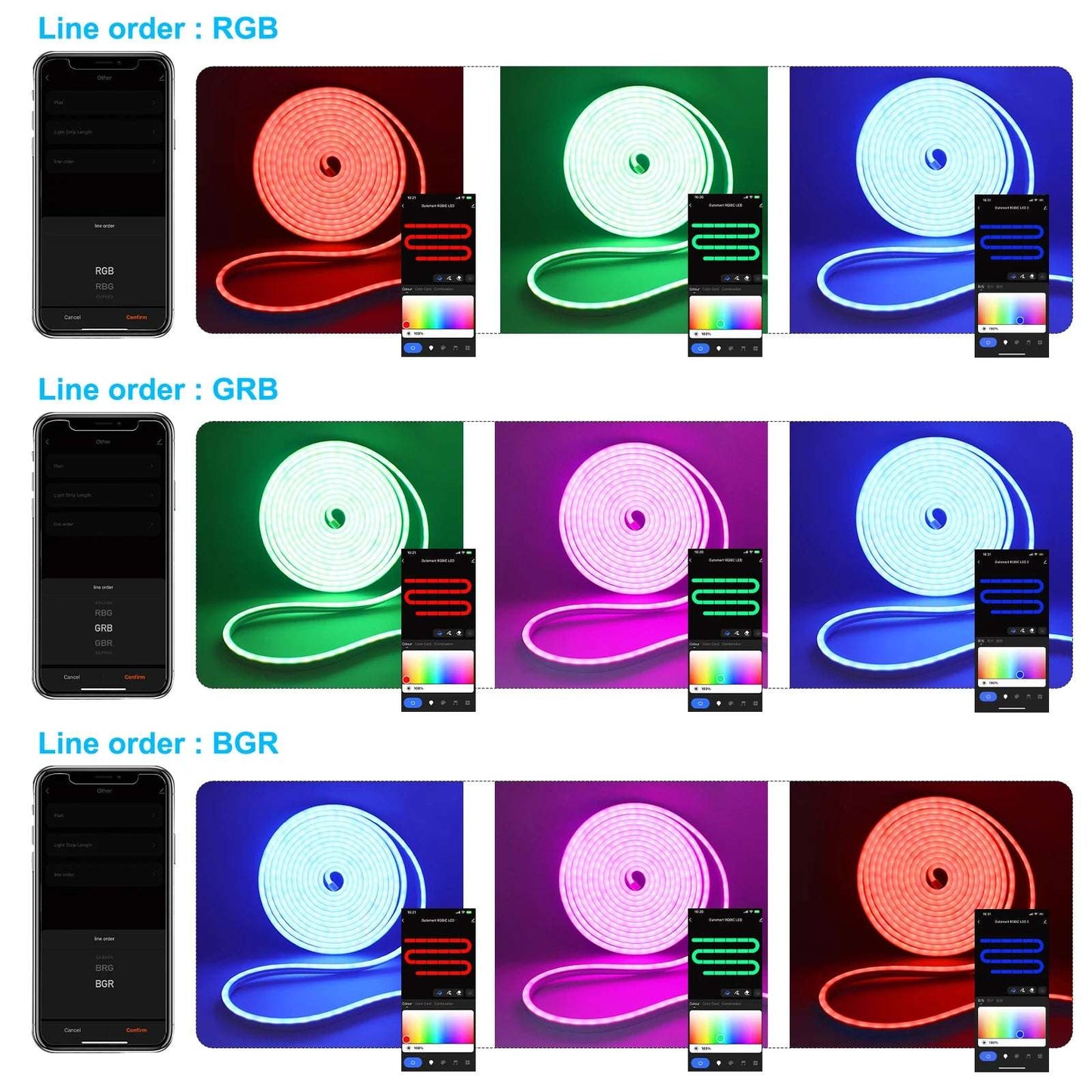 Tuya WiFi Smart WS2811 RGBIC LED Neon Light 12V 24V Waterproof Flexible LED Strip Light Bluetooth LED Tape Ribbon Bedroom Decor