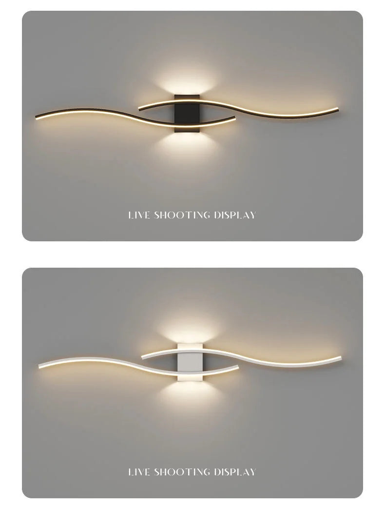 Modern Minimalist LED Wall Light Black White Interior Decoration Lamps Wall Lamp Living Room Up Down Light Indoor for Bed Room