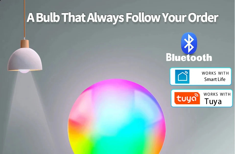 E27 LED Smart Bulb RGB Tuya Lamp Bluetooth APP Control Dimmable Ampoule LED Light Bulb 15W Home Bedroom Christmas Party Decor