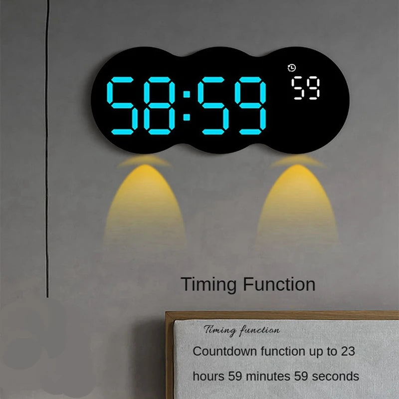 LED Digital Alarm Clock with Temperature Date Week Display Electronic Table Clock Brightness Adjust Alarm Clocks Remote Control