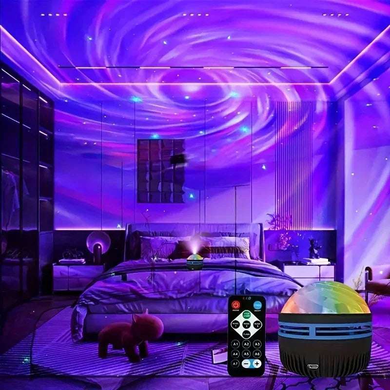 Galaxy Starry Sky LED Projector USB Powered Remote Control Night Light for Children’s Bedroom Christmas/Wedding Ambient Decor