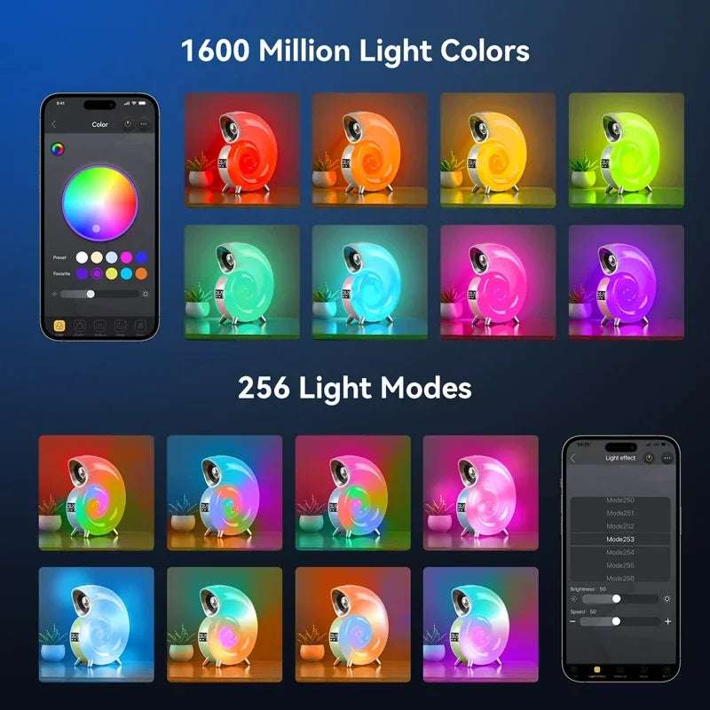 Bluetooth Speaker App Control RGB LED Night Light Lamp Alarm Clock Wireless Loudspeaker Music HiFi Stereo Sound Subwoofer Gift