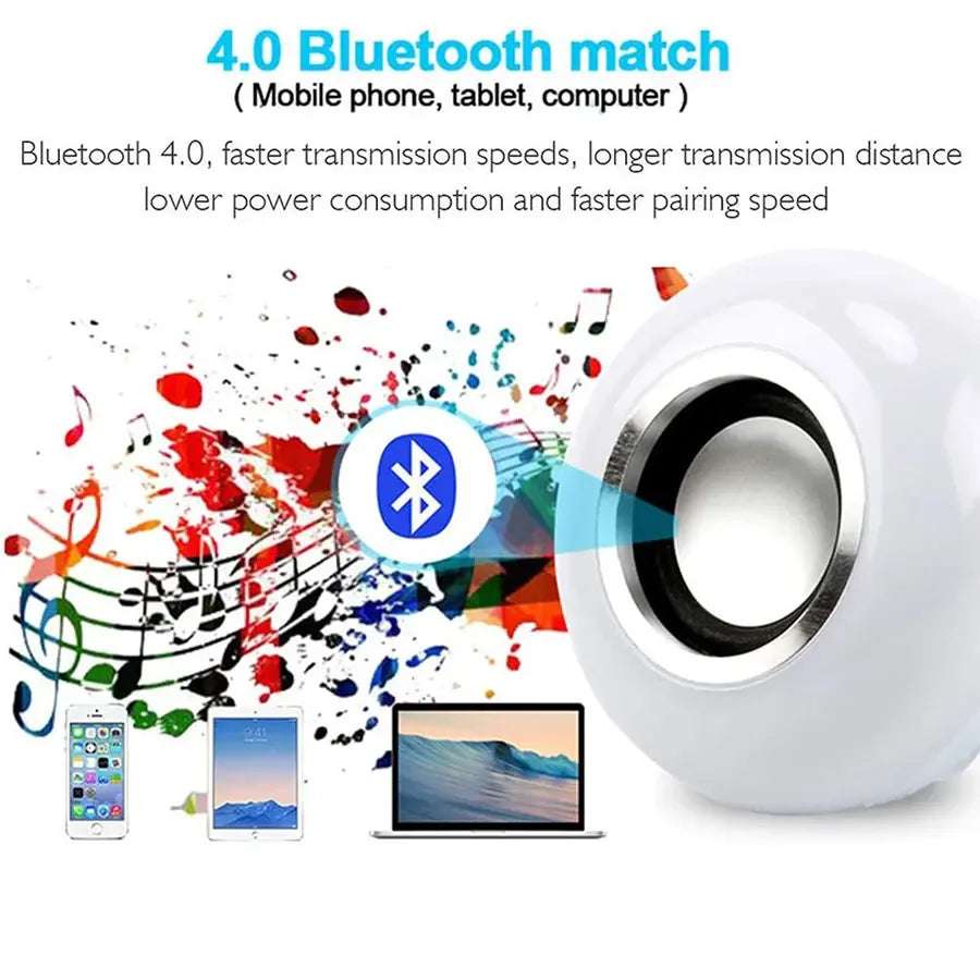 E27 Bluetooth Speaker Music Bulb RGB Lights Bulb 12W 85-265V with Remote Control For Live Room Bedroom Home Decor Lighting