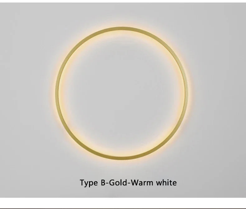 Minimalist LED Circle Background Wall Lamp Home Indoor Decor Wall Sconces Living Room Hall Hotel Wall Lights Bedside Light Black