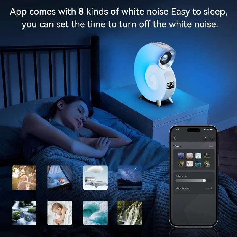 Bluetooth Speaker App Control RGB LED Night Light Lamp Alarm Clock Wireless Loudspeaker Music HiFi Stereo Sound Subwoofer Gift