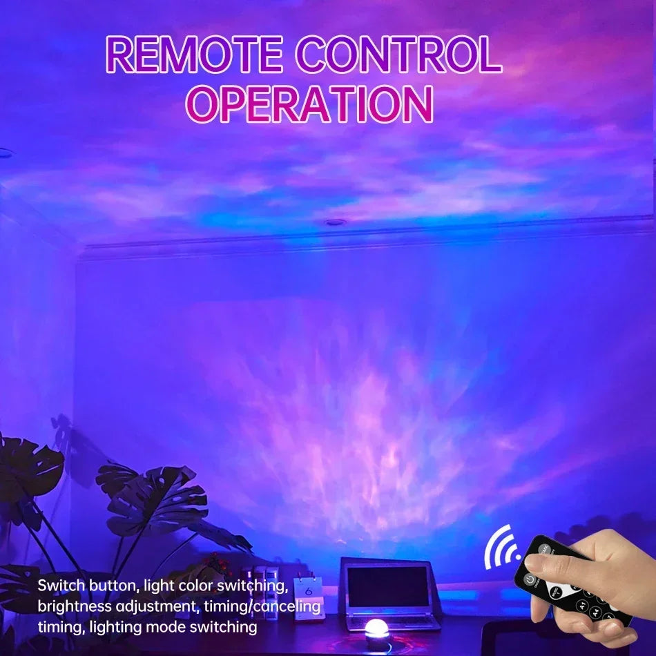 Galaxy Starry Sky LED Projector USB Powered Remote Control Night Light for Children’s Bedroom Christmas/Wedding Ambient Decor