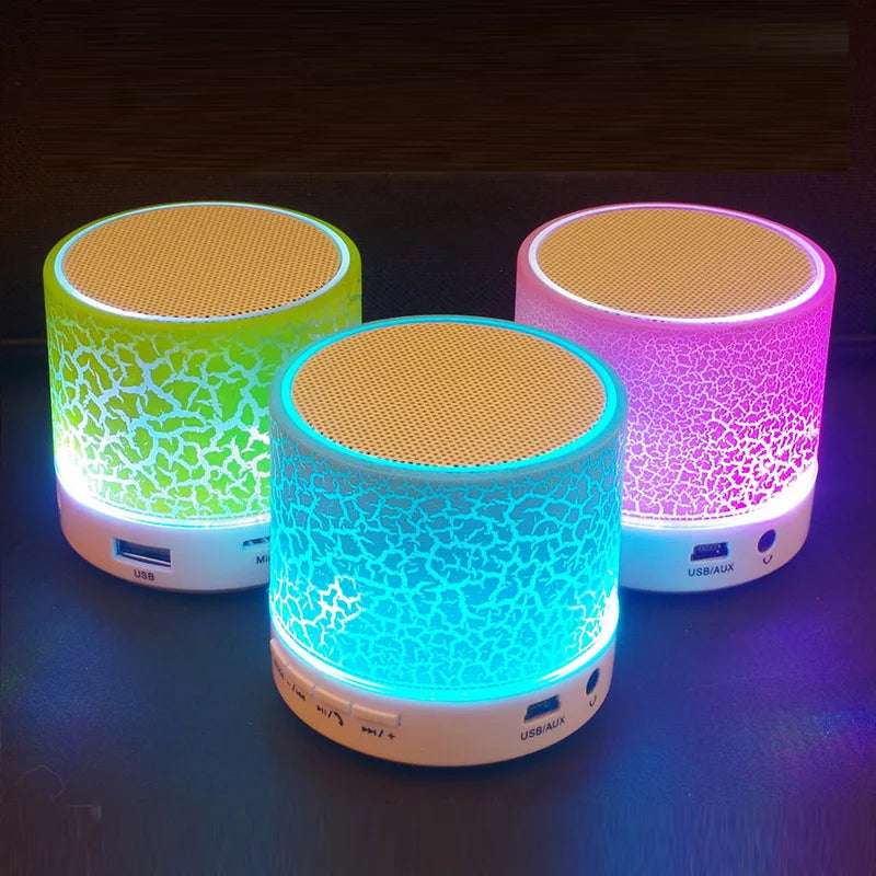 LED Light Crack Wirless Bluetooth Speaker Outdoor Sound Box Small Protable Speaker for All Smartphones MP3 Music Sound Column