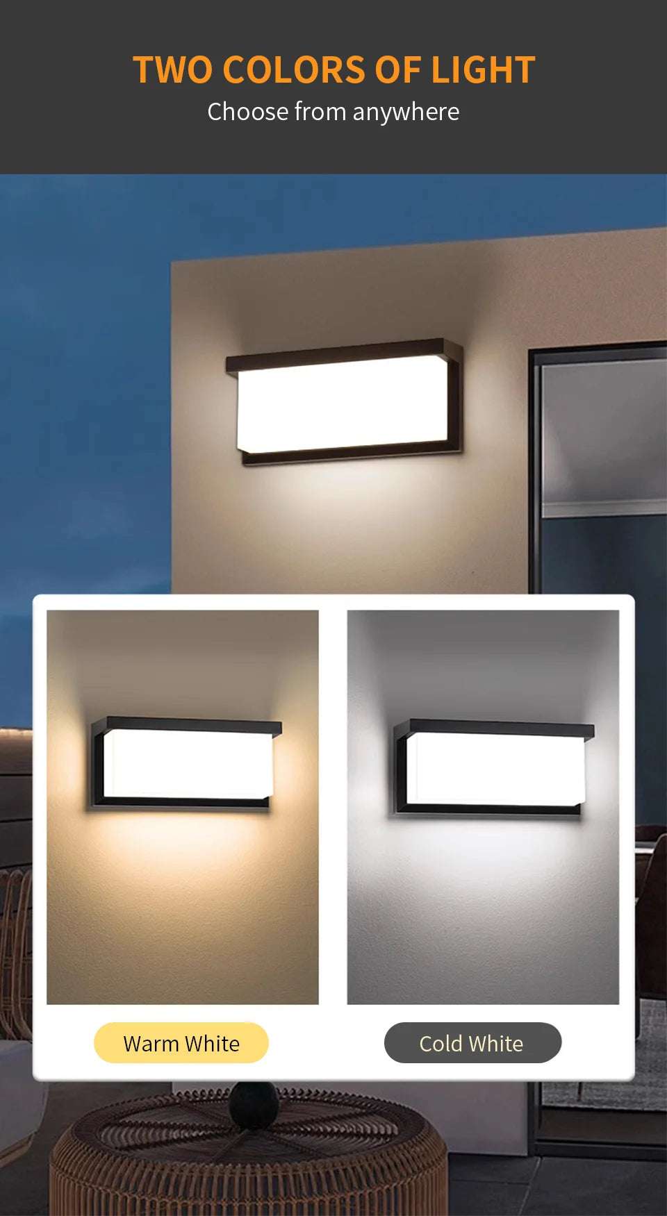 LED Outdoor Wall Light PIR Motion Sensor Wall lamp AC110V 220V Waterproof Modern Indoor Home Balcony Porch Garden Decoration