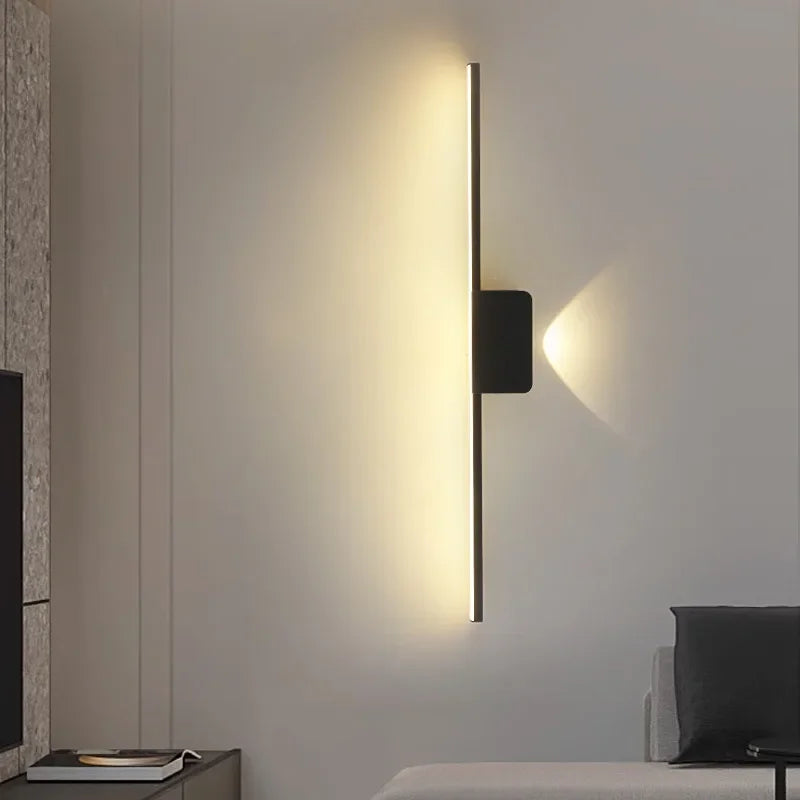 Modern Minimalist LED Wall Lamp Bedroom Bedside Long Strip Wall Sconces Living Room Sofa Background Home Indoor Lighting Fixture