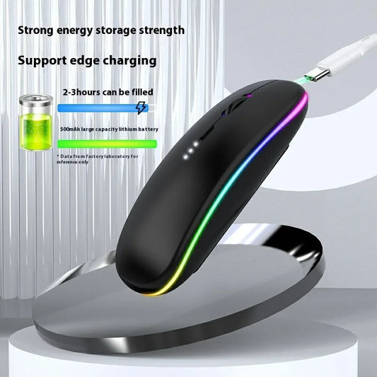 LED Wireless Mouse For Laptop Tablet PC Bluetooth RGB Rechargeable Mouses 2.4G+Bluetooth Silent Mice Backlit Gaming Mouse