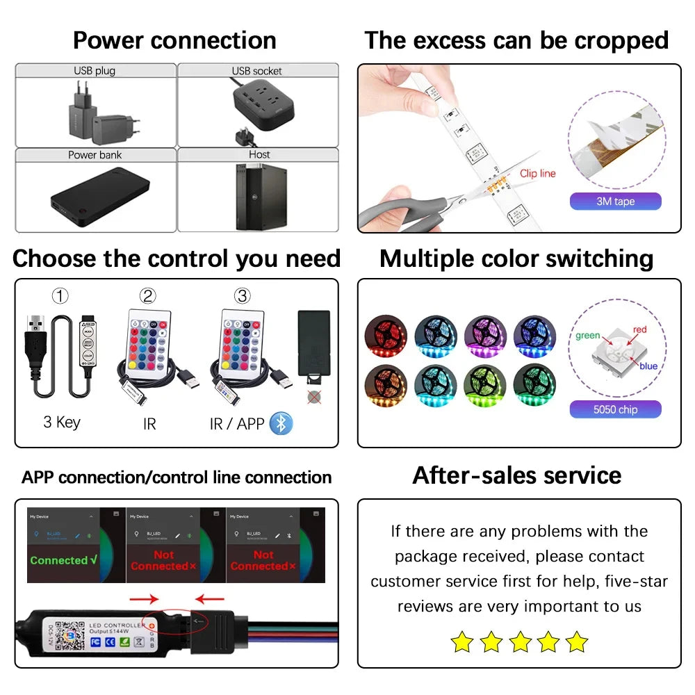 20 m RGB 5050 LED TV backplane Decorative light with LED TV backlight LED lights for TV backplane living room decorative light