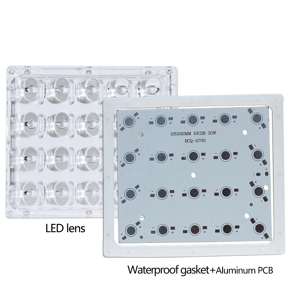 LED Aluminum PCB Board Reflector Lens Holder Base Plate Substrate For 1W 3W 20W 60W Leds Chip Bead 105*92mm For Lamp Flood Light