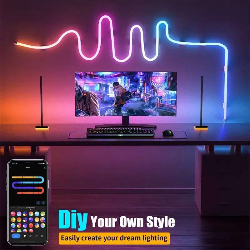 RGB Neon LED Strip 1/2/3/5M IP65 Waterproof DIY USB Neon Strip Tuya App Remote Control Flexible Ribbon for Home Decor Lighting