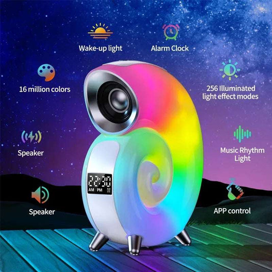 Bluetooth Speaker App Control RGB LED Night Light Lamp Alarm Clock Wireless Loudspeaker Music HiFi Stereo Sound Subwoofer Gift