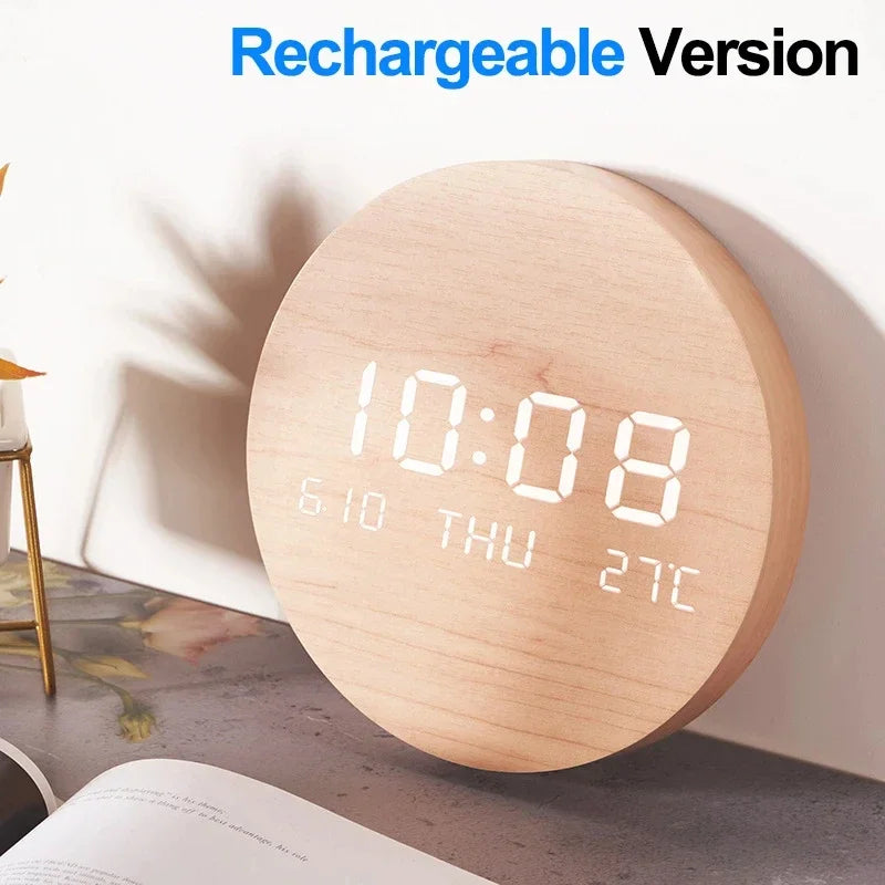 Led Digital Wall Clock With Temperature, Date & Time Display - Multi-functional Silent Operation For Living Room, Bedroom & Home