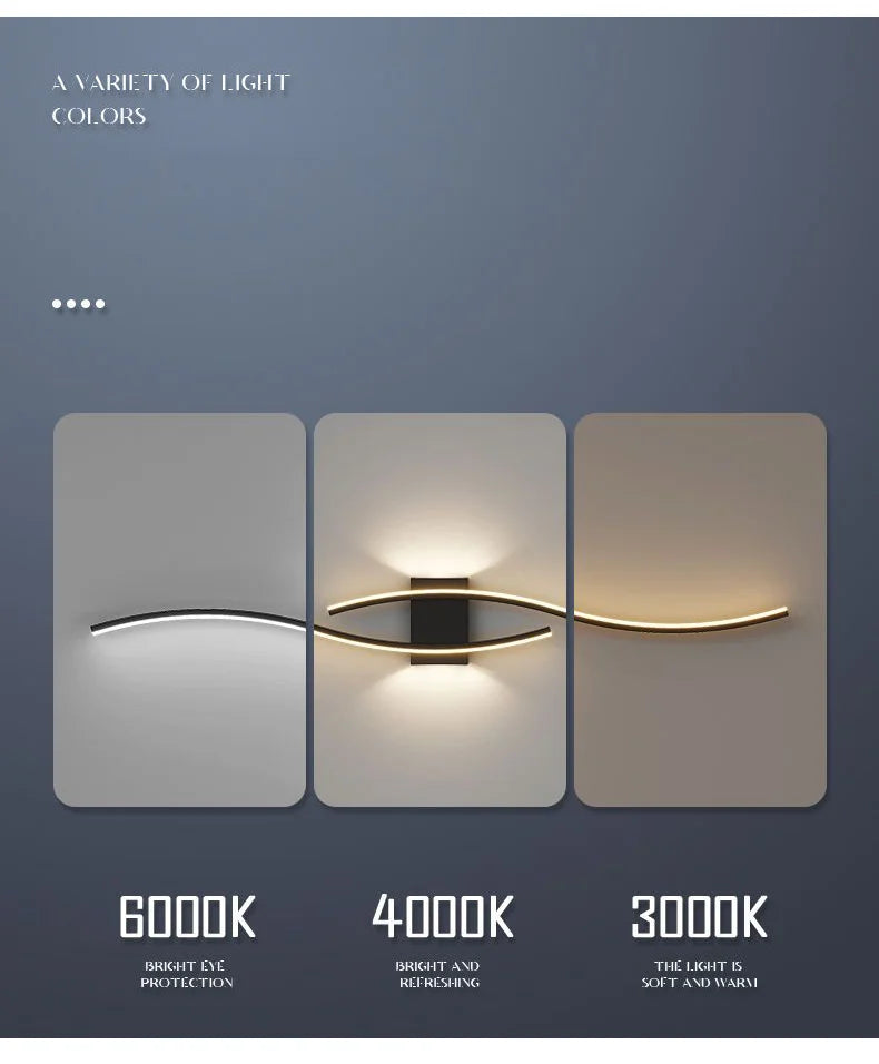 Modern Minimalist LED Wall Light Black White Interior Decoration Lamps Wall Lamp Living Room Up Down Light Indoor for Bed Room