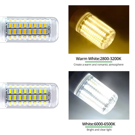 E27 LED Lamp E14 LED SMD 5730 220V Corn Light Bulbs 24 36 56 72LEDs Lamparas LED Chandelie For Home Decoration Ampoule Led Light