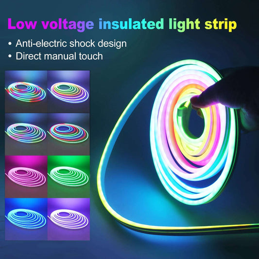 Tuya WiFi Smart WS2811 RGBIC LED Neon Light 12V 24V Waterproof Flexible LED Strip Light Bluetooth LED Tape Ribbon Bedroom Decor