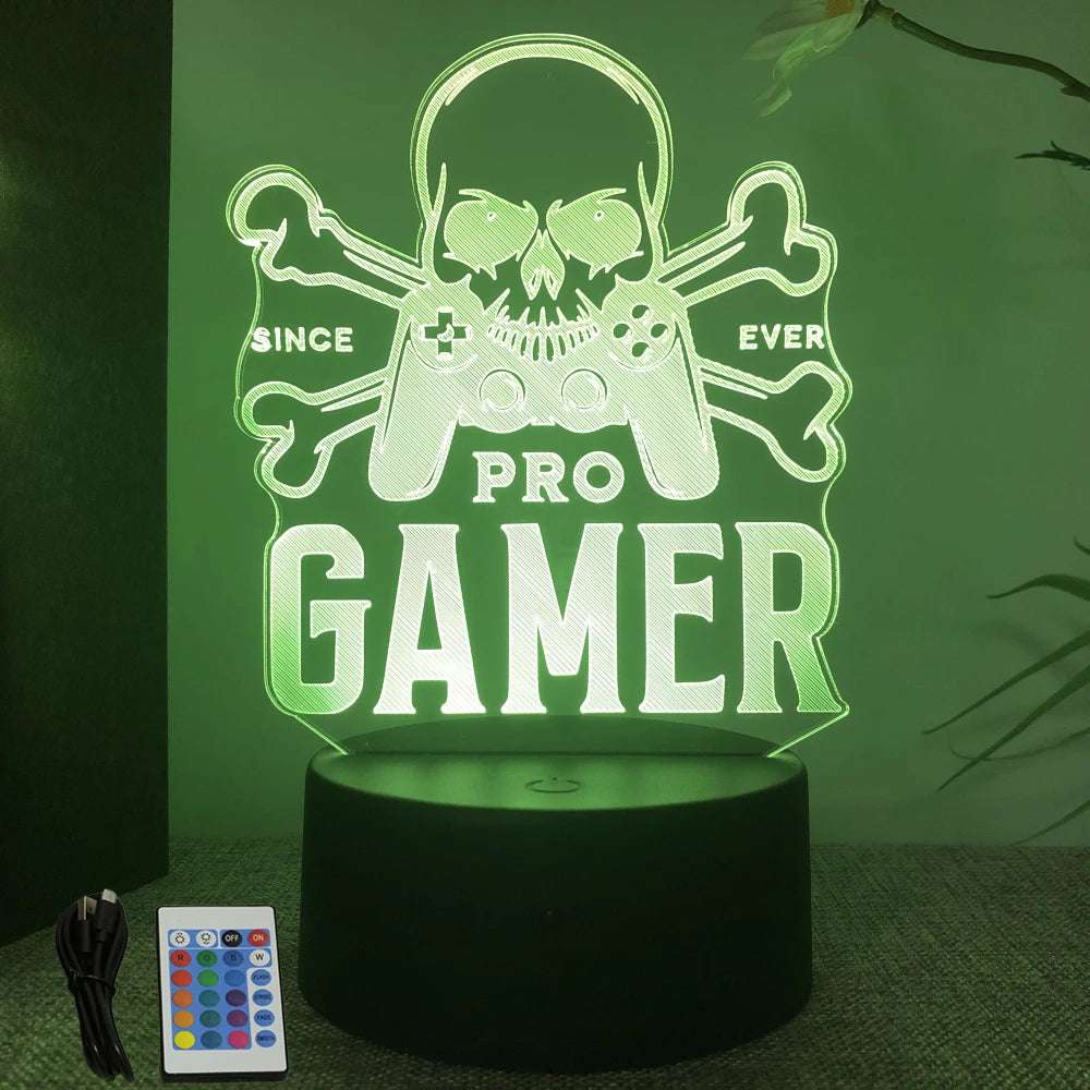 NEON GAMER 3D Lamp LED Night Light Gaming Setup RGB Children's Lamps Gamer Room Decoration Bedroom Table Lamp Personalized Gifts