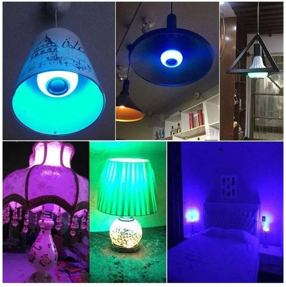 E27 Bluetooth Speaker Music Bulb RGB Lights Bulb 12W 85-265V with Remote Control For Live Room Bedroom Home Decor Lighting