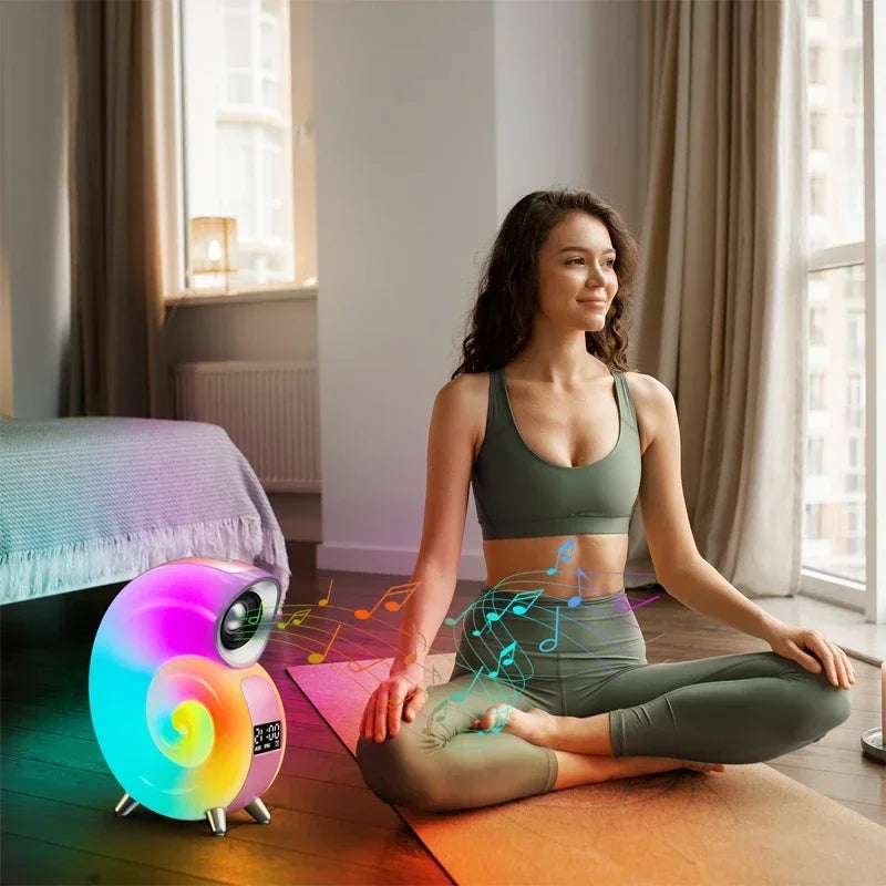 Bluetooth Speaker App Control RGB LED Night Light Lamp Alarm Clock Wireless Loudspeaker Music HiFi Stereo Sound Subwoofer Gift