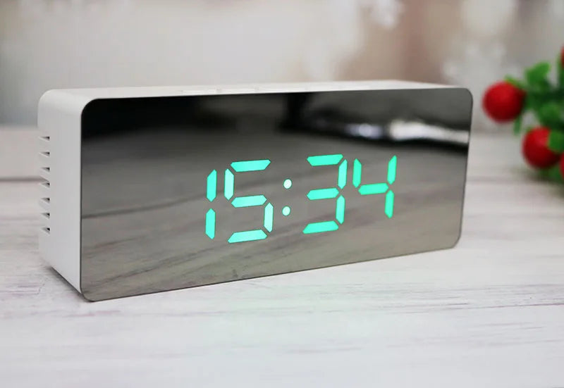 Digital Alarm Clock LED Electronic Desktop Clock with Temperature for Bedroom Home Office Teens Kids