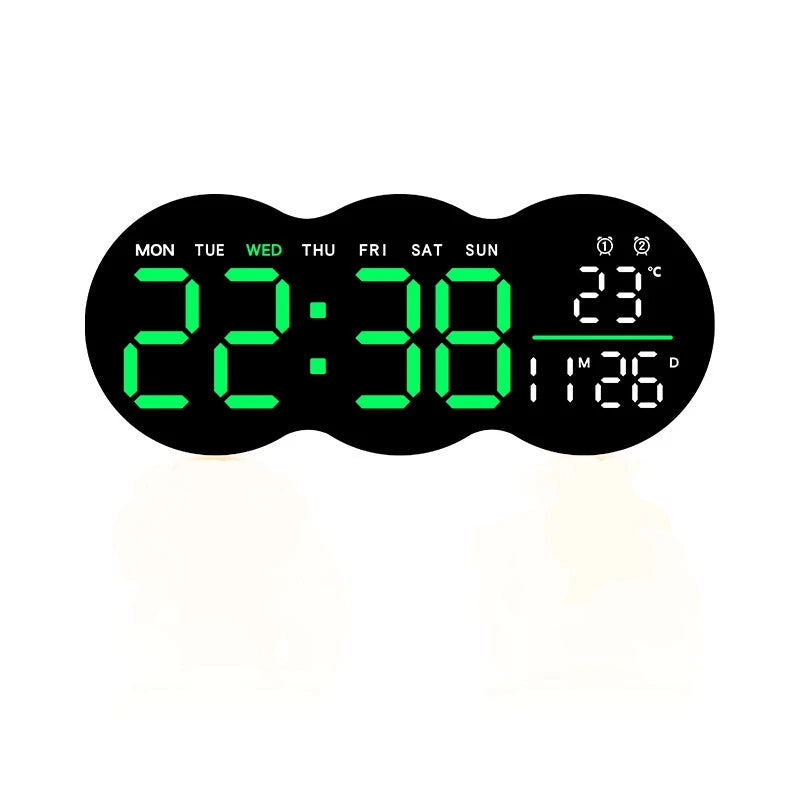 LED Digital Alarm Clock with Temperature Date Week Display Electronic Table Clock Brightness Adjust Alarm Clocks Remote Control