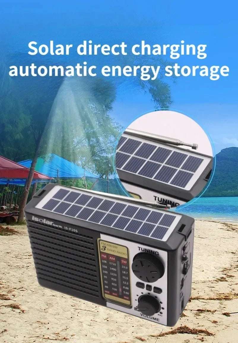 Wireless Bluetooth Speaker LED Flashlight FM AM SW Radio Solar Charging Emergency Radio TF Card Full Band High Sensitivity