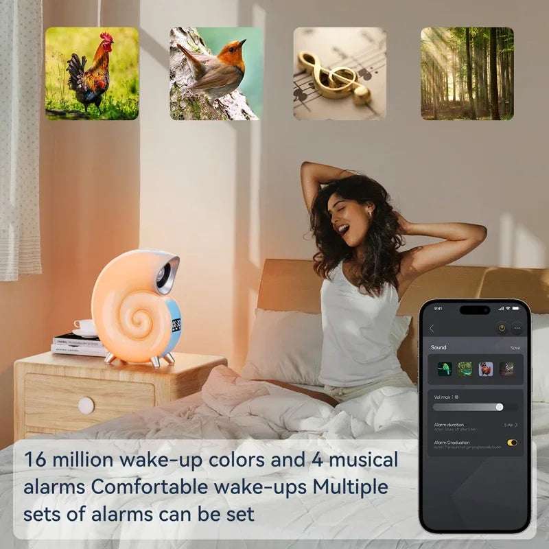 Bluetooth Speaker App Control RGB LED Night Light Lamp Alarm Clock Wireless Loudspeaker Music HiFi Stereo Sound Subwoofer Gift