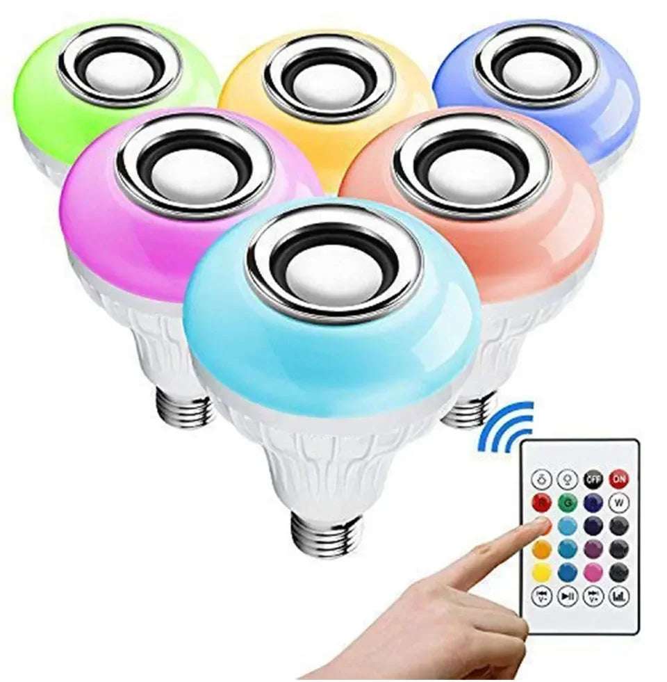 E27 Bluetooth Speaker Music Bulb RGB Lights Bulb 12W 85-265V with Remote Control For Live Room Bedroom Home Decor Lighting