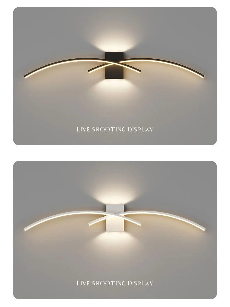 Modern Minimalist LED Wall Light Black White Interior Decoration Lamps Wall Lamp Living Room Up Down Light Indoor for Bed Room