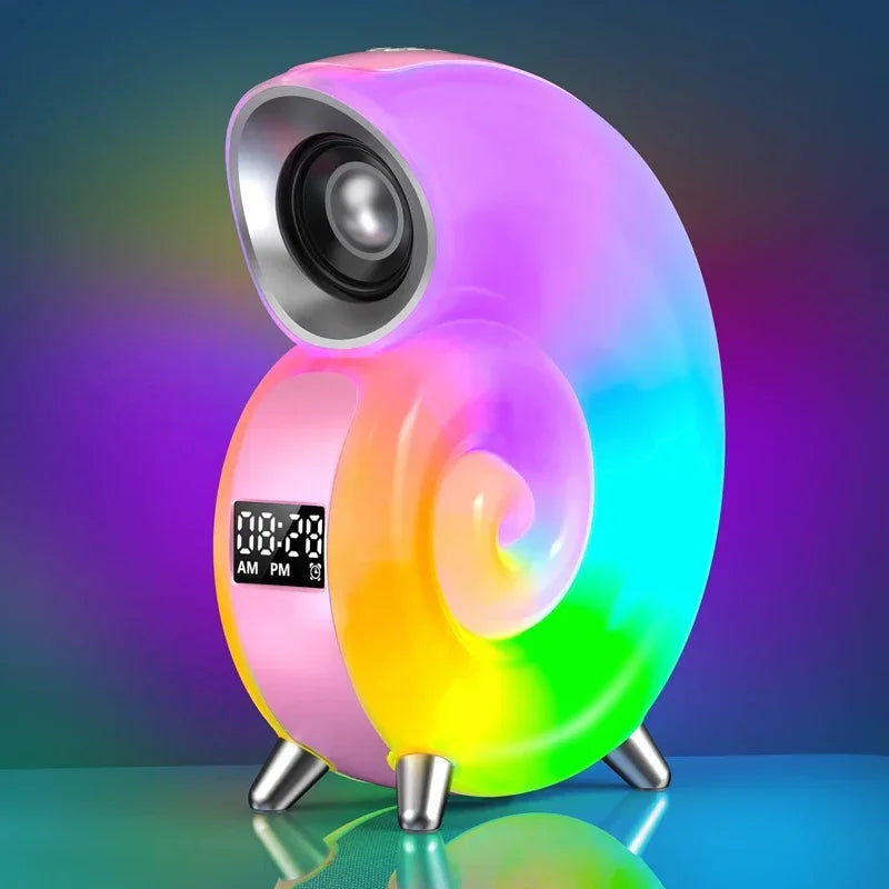 Bluetooth Speaker App Control RGB LED Night Light Lamp Alarm Clock Wireless Loudspeaker Music HiFi Stereo Sound Subwoofer Gift