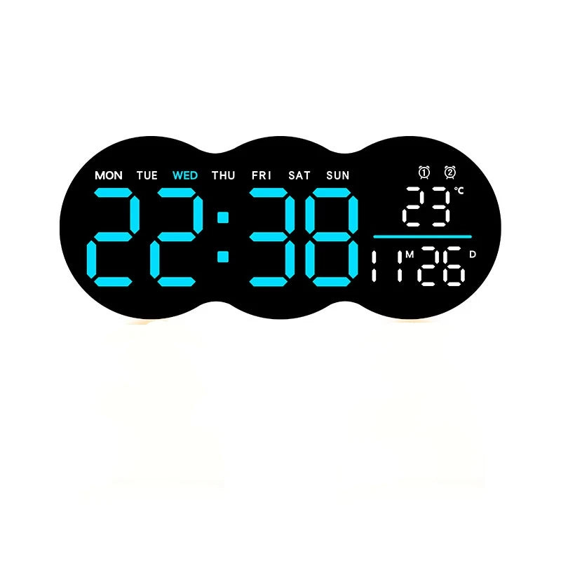 LED Digital Alarm Clock with Temperature Date Week Display Electronic Table Clock Brightness Adjust Alarm Clocks Remote Control