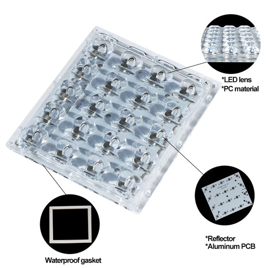 LED Aluminum PCB Board Reflector Lens Holder Base Plate Substrate For 1W 3W 20W 60W Leds Chip Bead 105*92mm For Lamp Flood Light