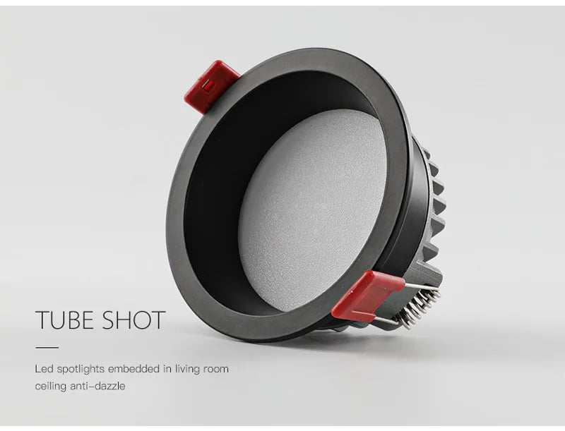 Dimmable Anti-glare Recessed LED Downlight Lamp 5W 7W 9W 12W 20W 85-265V  Ceiling Spot Panel Bulbs Round For Home Lighting