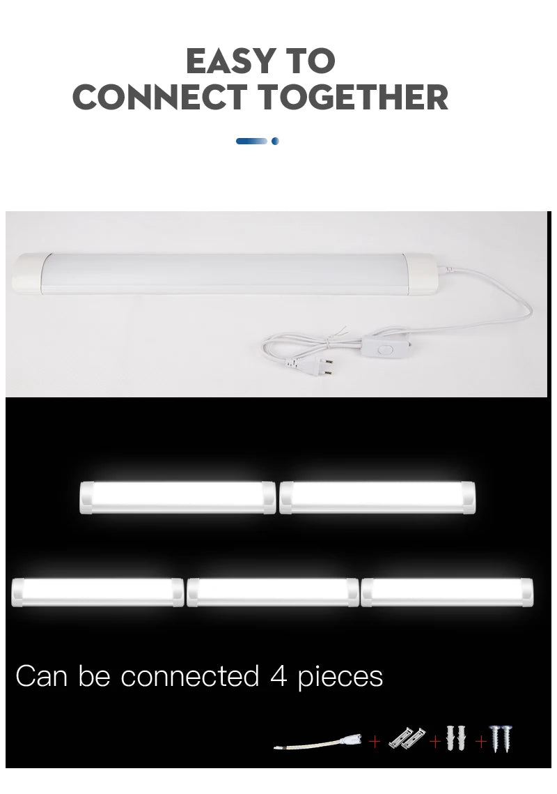 Led Tube Light 85-265v 10W 20W Led Bar Lamp 30/50CM Tube Ceiling Wall Lamps Home Indoor Lighting Fixture For Kitchen Bedroom