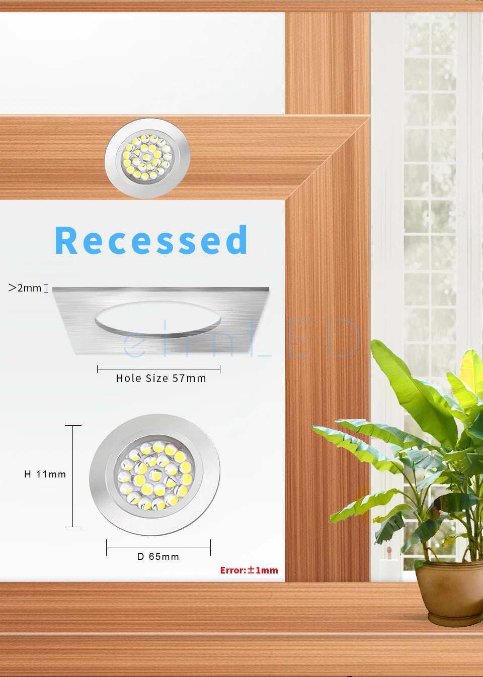 etrnLED Ceiling Led Spot Light Round Mini Focus 12V Ultra Thin Dimmable Built In Lamps Indoor Home Showcase Cabinet Downlight