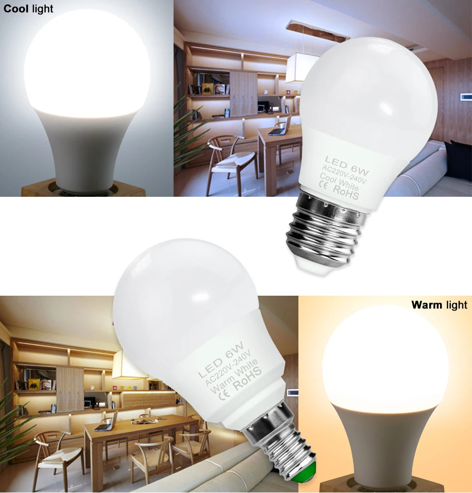 LED Bulb E27 Lamp 220V Lights E14 Spotlight 240V Lampada Leds Chandeliers 3W 6W 9W 12W 15W 18W 20W Bombillas For Home Ampoule