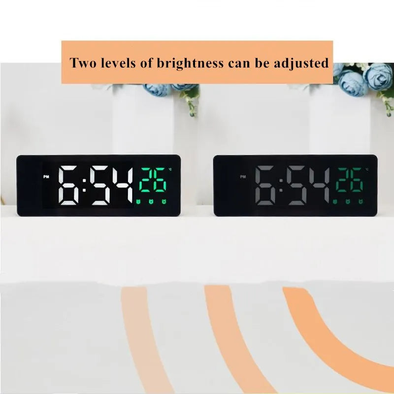 LED Digital Alarm Clock Temperature Date Display Snooze USB Desktop Mirror LED Clocks for Living Room Decoration