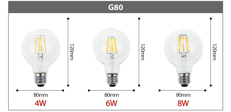 Retro Vintage LED Edison Lamp Bulb E27 E14 LED Filament light 220V 8W 6W 4W 2W Vintage Candle Light Ampoule Incandescent Bulb