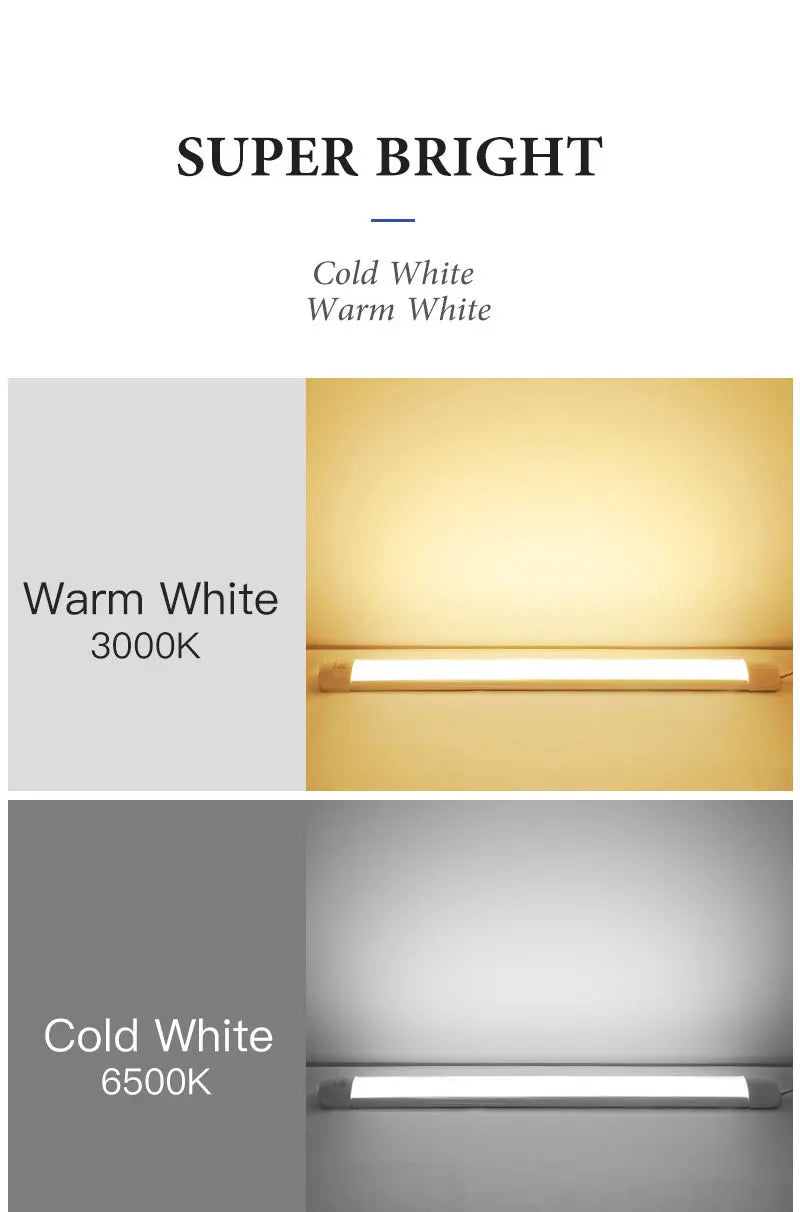 Led Tube Light 85-265v 10W 20W Led Bar Lamp 30/50CM Tube Ceiling Wall Lamps Home Indoor Lighting Fixture For Kitchen Bedroom