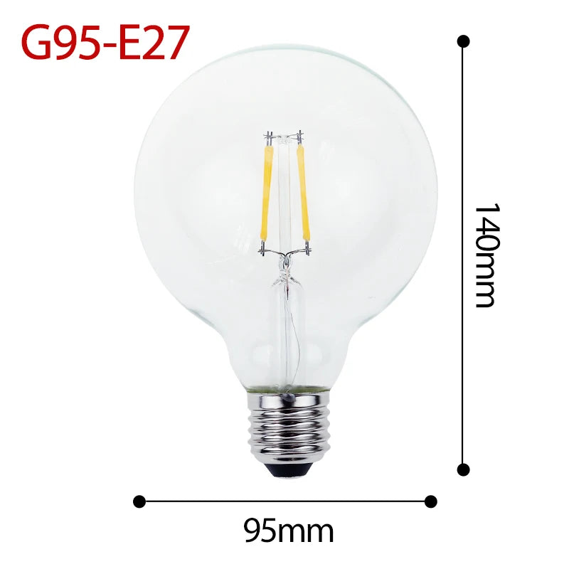 Retro Vintage LED Edison Lamp Bulb E27 E14 LED Filament light 220V 8W 6W 4W 2W Vintage Candle Light Ampoule Incandescent Bulb