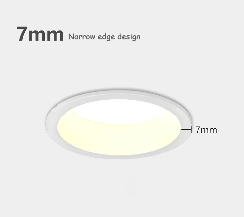 Dimmable Anti-glare Recessed LED Downlight Lamp 5W 7W 9W 12W 20W 85-265V  Ceiling Spot Panel Bulbs Round For Home Lighting